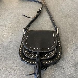 Shirleah Crossbody Black Bag with Silver Studs